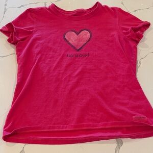 Life Is Good Women's Heart Tee - Pink